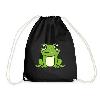 Kleiner Frosch - Turnbeutel - Schwarz - Vorne