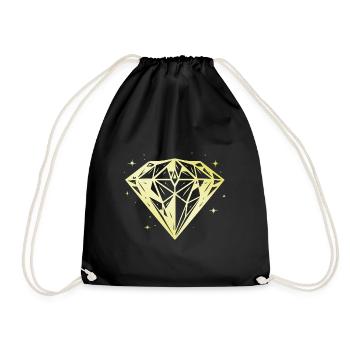 Diamond Jewel Gold Silhouette - Drawstring Bag - black - Front