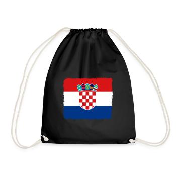 Kroatien Flagge Adria Zagreb Kroatische Fahne - Turnbeutel - Schwarz - Vorne