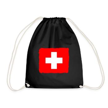 Drapeau de la Suisse Vintage Croix Utilisé Look Suisse - Sac de sport léger - noir - Devant