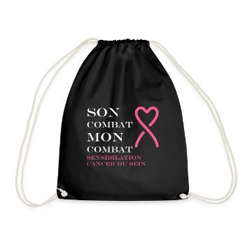 Sensibilisation cancer du sein - Sac de sport léger - noir - Devant