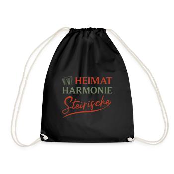 Ziehharmonika Heimat Steirischen Musik - Turnbeutel - Schwarz - Vorne