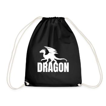 Dragon Typography - Drawstring Bag - black - Front