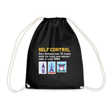 Stamp collecting - Drawstring Bag - black - Front