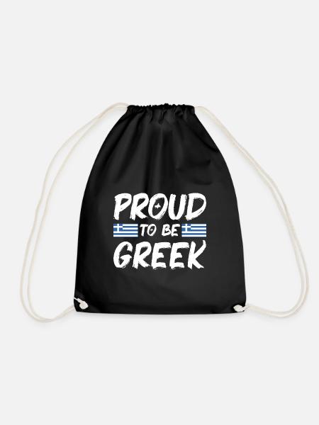 Griechenland Flagge Hellas Athen Griechische Fahne - Turnbeutel - Schwarz