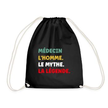 médecin - Sac de sport léger - noir - Devant