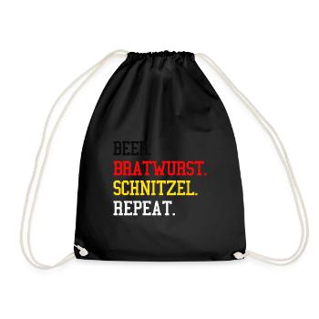 Bière-Bratwurst-Schnitzel Répéter les grillades allemandes - Sac de sport léger - noir - Devant