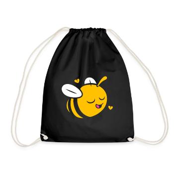Bee - Drawstring Bag - black - Front