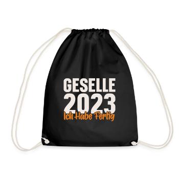 Geselle 2023 Gesellenprüfung - Turnbeutel - Schwarz - Vorne