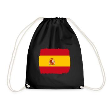 Spanien Flagge Vintage Spanische Fahne Used Look - Turnbeutel - Schwarz - Vorne
