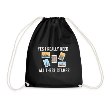Stamp collecting - Drawstring Bag - black - Front