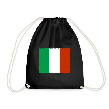 Italy Flag Vintage Italian Flag Used Look - Drawstring Bag - black - Front