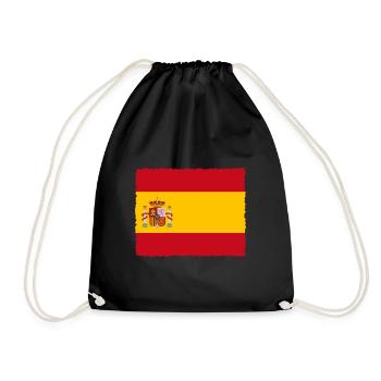 Spanien Flagge Vintage Spanische Fahne Used Look - Turnbeutel - Schwarz - Vorne