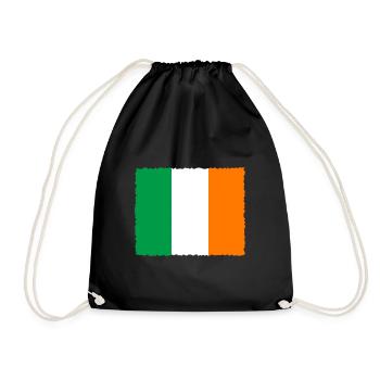 Ireland Flag Vintage Irish Flag Dublin - Drawstring Bag - black - Front