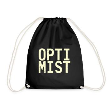 I am an optimist! - Drawstring Bag - black - Front