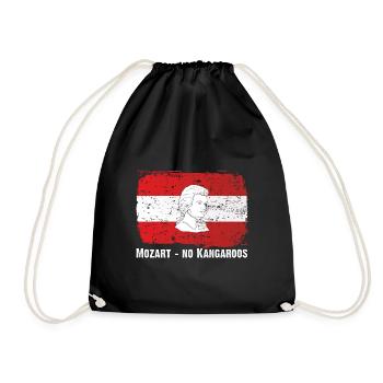 Austria - Mozart, no Kangoroos - Drawstring Bag - black - Front