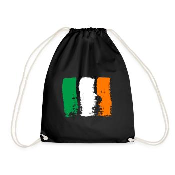 Ireland Flag Vintage Irish Flag Dublin - Drawstring Bag - black - Front
