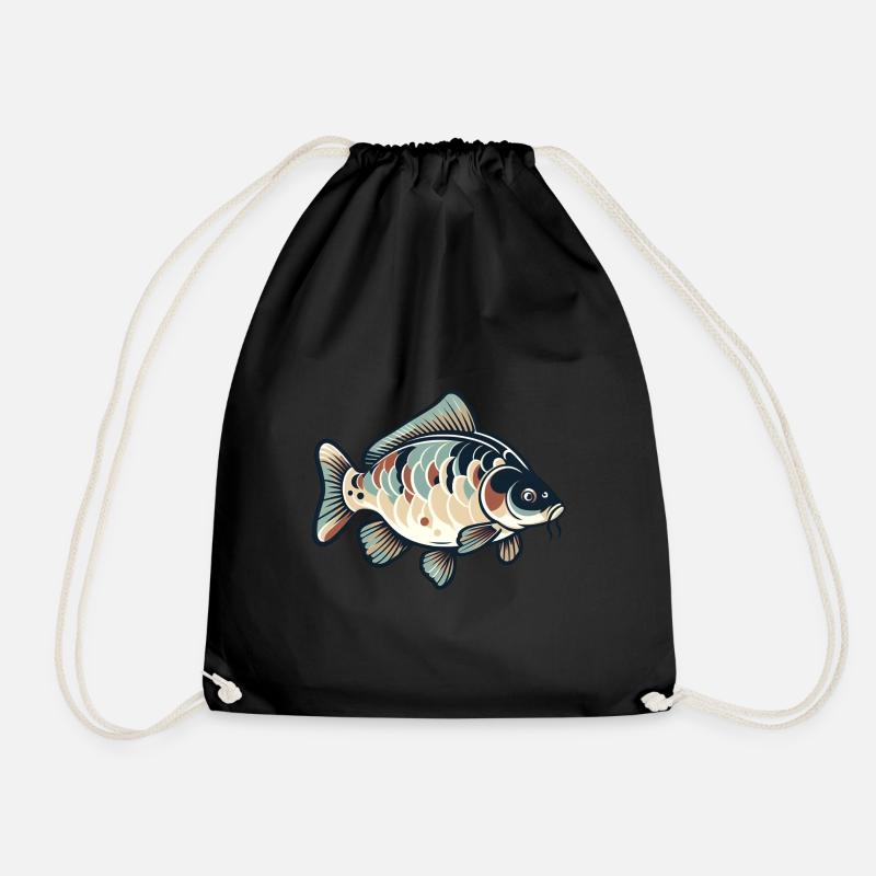 Carpe, Pêche, Poisson - Sac de sport léger - noir