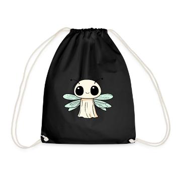 Libellule Halloween Bande dessinée Fantôme - Sac de sport léger - noir - Devant