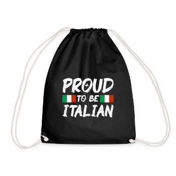 Drapeau de l’Italie Drapeau italien Vintage Look vieilli - Sac de sport léger - noir - Devant