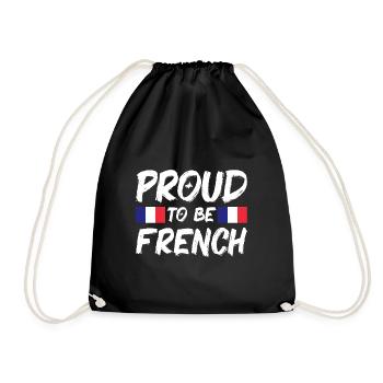 Drapeau de la France Look en détresse Drapeau français - Sac de sport léger - noir - Devant