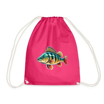 perch, perch, fish, fishing - Drawstring Bag - fuchsia - Front