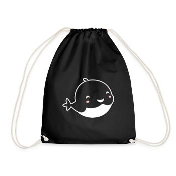 Baby Whale - Drawstring Bag - black - Front