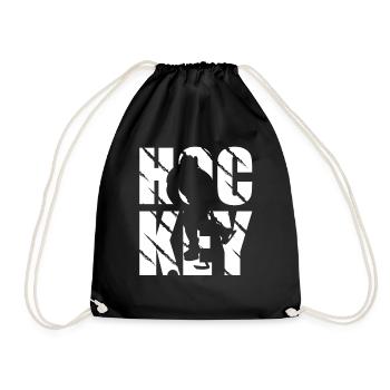 Hockey Design Ice Hockey Und Hockey - Turnbeutel - Schwarz - Vorne