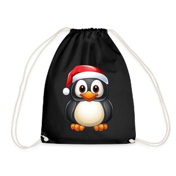Pinguine Weihnachten - Turnbeutel - Schwarz - Vorne