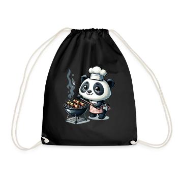 Cute BBQ Panda - Turnbeutel - Schwarz - Vorne
