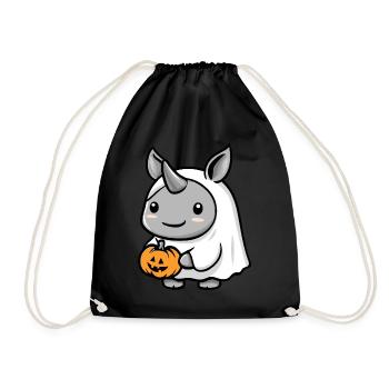 Rhino Halloween bande dessinée fantôme - Sac de sport léger - noir - Devant