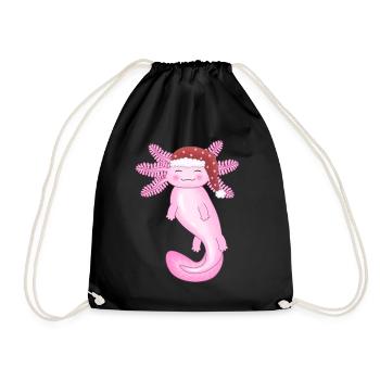 Süßer Weihnachts-Axolotl - Turnbeutel - Schwarz - Vorne