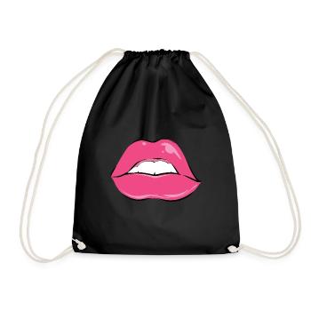 Les lèvres - Sac de sport léger - noir - Devant