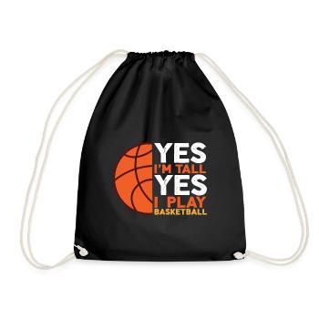 Yes I'm tall and yes I play basketball - Drawstring Bag - black - Front