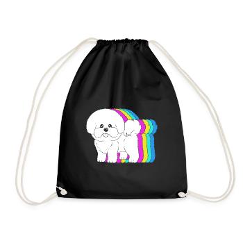 Bichon frisé - Sac de sport léger - noir - Devant
