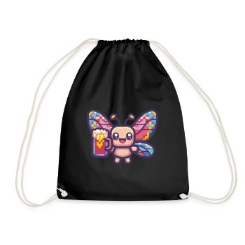 Bière Butterfly Pixel - Sac de sport léger - noir - Devant
