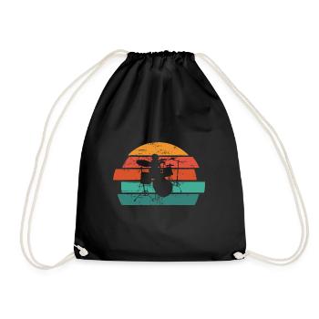 Drummer rétro percussion vintage - Sac de sport léger - noir - Devant