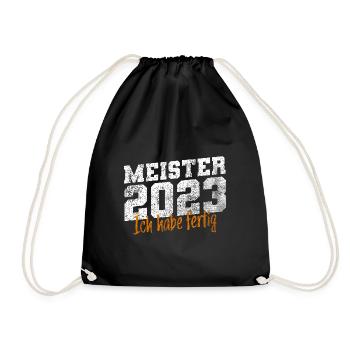 Meister 2023 Meisterprüfung Meisterbrief - Turnbeutel - Schwarz - Vorne