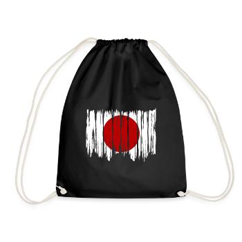 Drapeau du Japon utilisé Look Nihon drapeau japonais - Sac de sport léger - noir - Devant