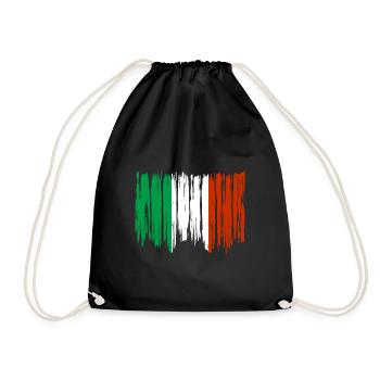 Italy Flag Vintage Italian Flag Distressed Look - Drawstring Bag - black - Front
