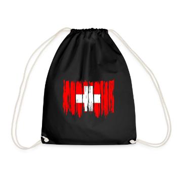 Drapeau Suisse Croix Vintage Look Usé Suisse - Sac de sport léger - noir - Devant