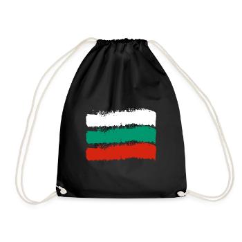 Bulgarien Flagge Bulgarische Fahne Goldstrand - Turnbeutel - Schwarz - Vorne