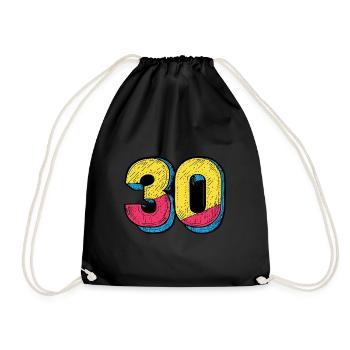30 Numéro Coloré - Sac de sport léger - noir - Devant