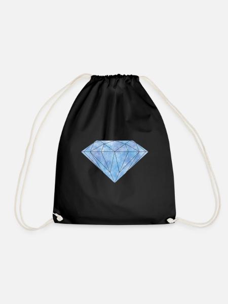Blauer Diamant Kristall Edelstein - Turnbeutel - Schwarz