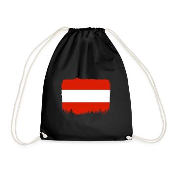 Austria Flag Austria Austrian Flag AT - Drawstring Bag - black - Front