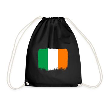 Ireland Flag Vintage Irish Flag Dublin - Drawstring Bag - black - Front