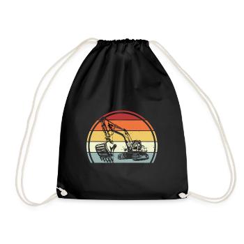 Excavator - Drawstring Bag - black - Front