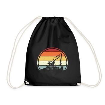 Excavator - Drawstring Bag - black - Front