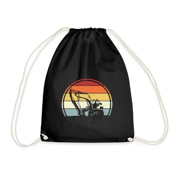 Excavatrice - Sac de sport léger - noir - Devant