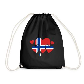 Norwegen Flagge Skandinavien Norwegische Fahne - Turnbeutel - Schwarz - Vorne